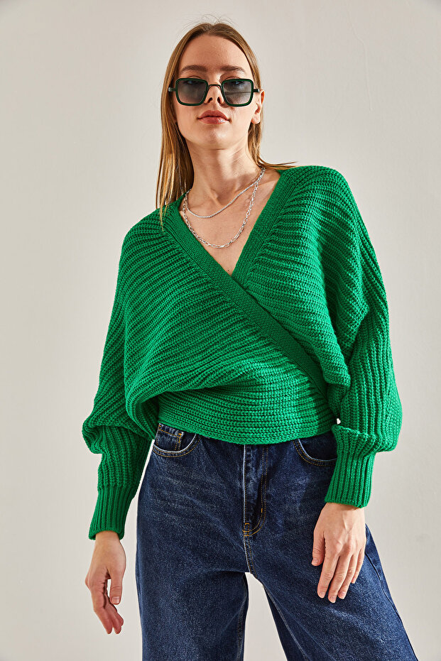 Kadın Bağlama Detaylı Triko Hırka - 5