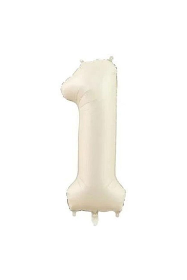 Cream Color 1 Number 76 cm Foil Balloon