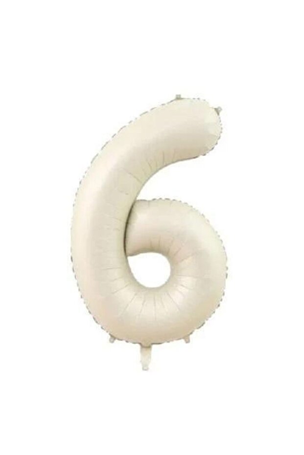 Cream Color 6 Number 76 cm Foil Balloon