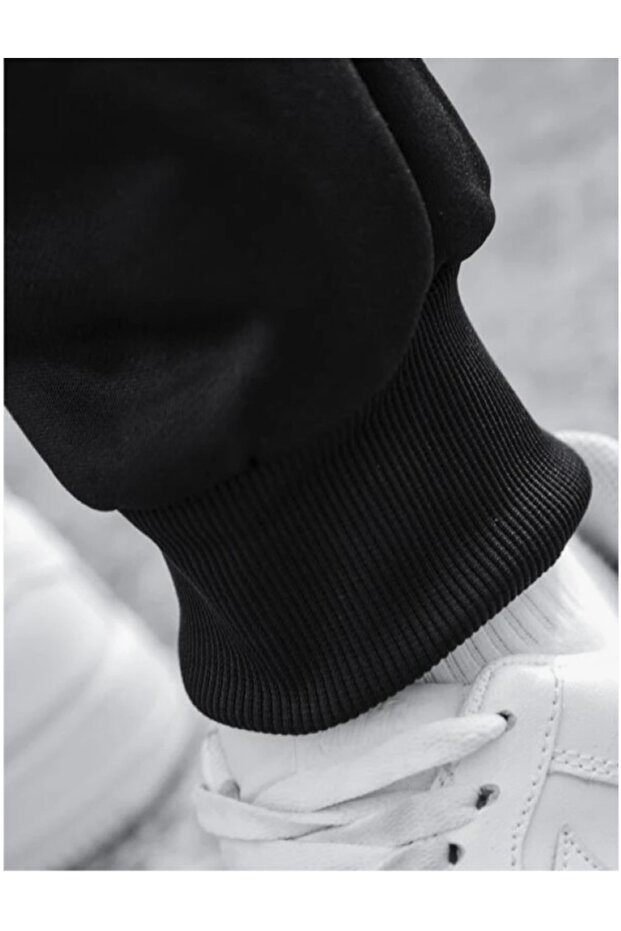 Men's Basic Black Sweatpants - 2