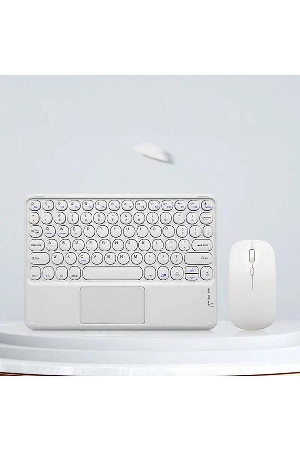 Tüm Cihazlara Uyumlu Akıllı Taşınabilir Bluetooth Klavye Mouse Touchpad Slim Klavye Set - 1