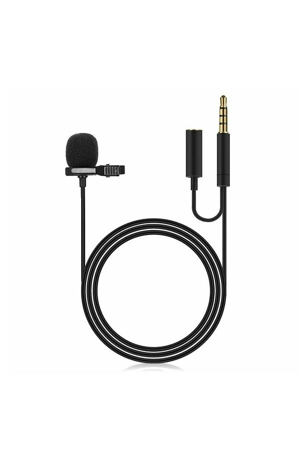 Tekli Profesyonel 3.5mm Jak Girişli Yaka Mikrofonu Oyuncu Mikrofonu Telefon Bilgisayar Kamera Uyumlu - 1