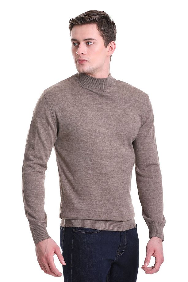 Vizon Regular Fit Düz Yarım Balıkçı Yaka Yünlü Triko Kazak - 2