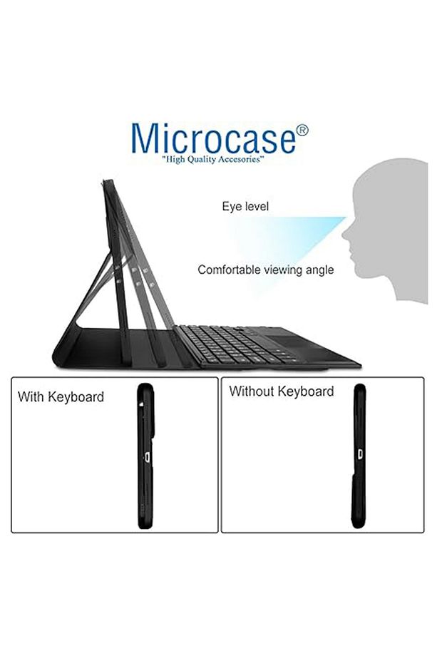 Redmi Pad SE 11 inch Uyumlu Bluetooth Touchpad Klavye+Bluetooth Mouse+Standlı Kılıf-BKK7 - 4