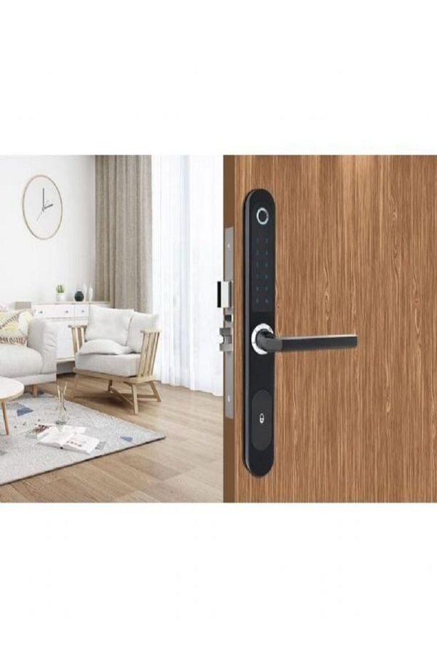 SLIM kartli ve şifreli elektronik ofis tipi kapı kolu ve kilidi seti - 2