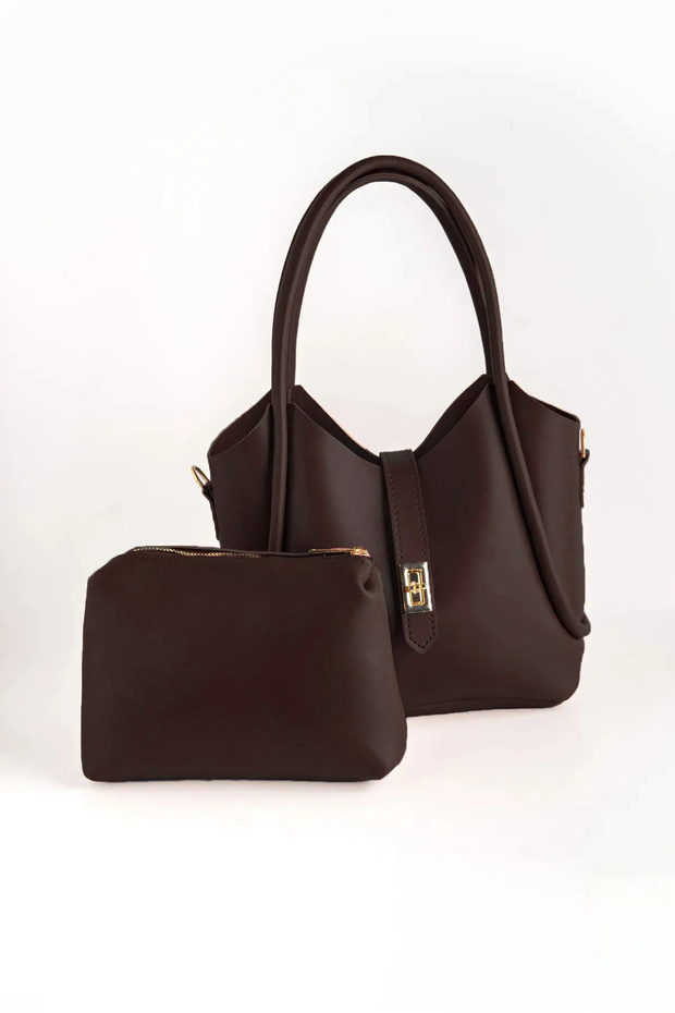 Women's Makeup Bag (Cut) Cross Strap Shoulder Bag with Lock Closure Detail