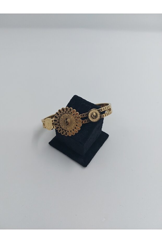 Çeyrek Altınlı Kalın Çelik Kelepçe - 3