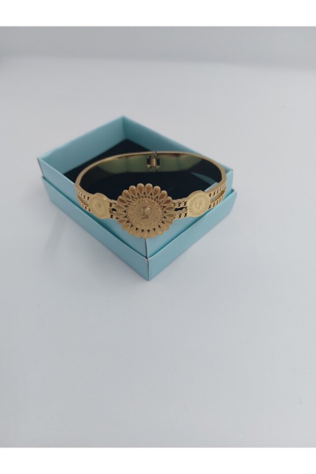 Çeyrek Altınlı Kalın Çelik Kelepçe - 7