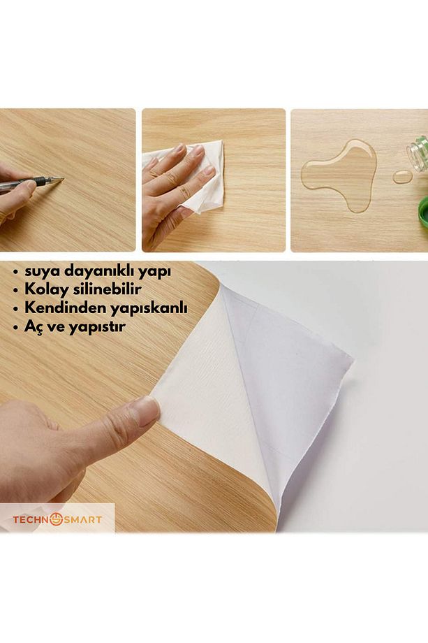 60cm×100cm Kendinden Yapışkanlı Ahşap Görünümlü Kaplama Kağıdı Mutfak Dolap Masa Duvar - 5