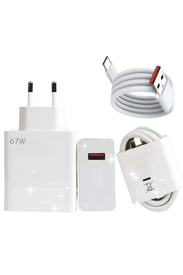 67W USB To Type-C Xiaomi iPhone15 Uyumlu  Notebook Ultrabook Turbo Şarj Aleti Adaptör Kablo (SET) - 1