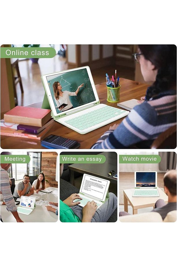 Samsung Galaxy Tab S7 FE S7 Plus S8 Plus 12.4" Kılıf Kablosuz Klavyeli Kılıf Mobax X800 T730 T970 - 5