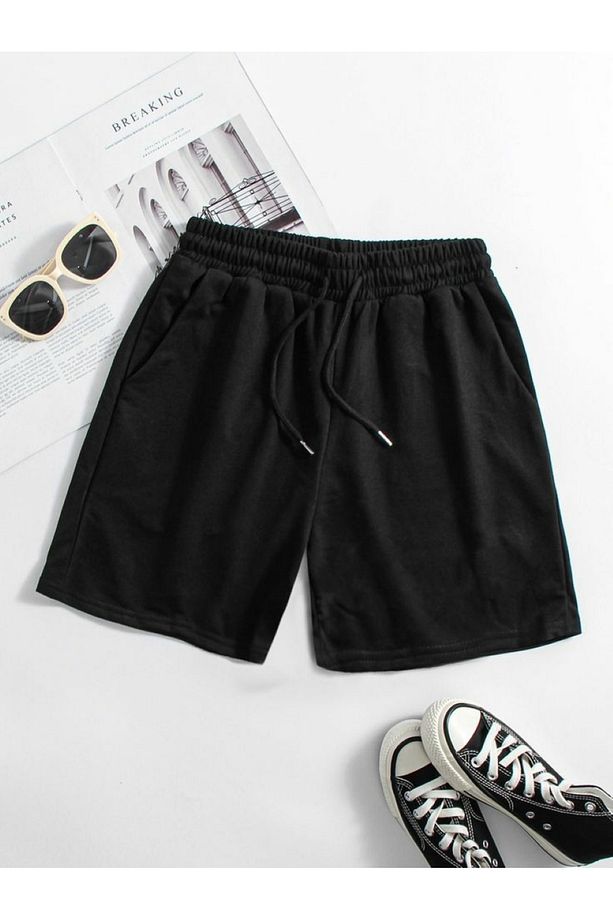 Erkek Siyah Regular Basic Şort - 1