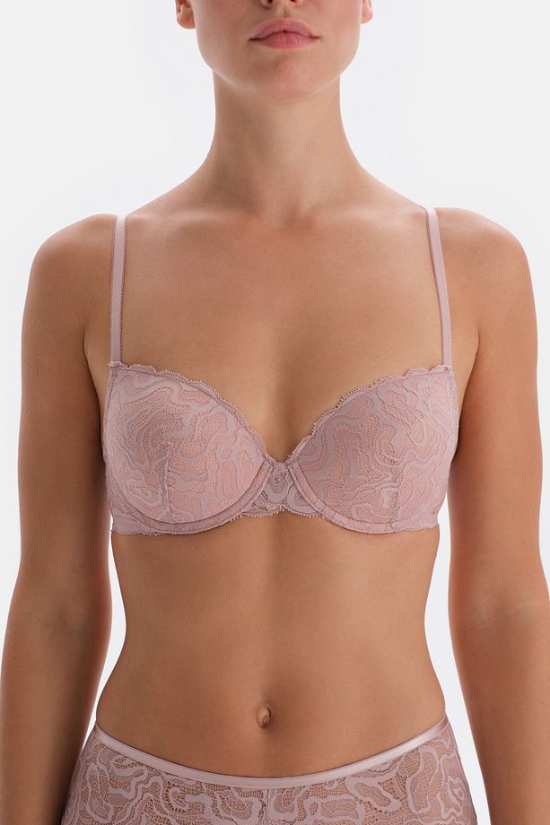 Soft Pembe Dantel Push-up Sütyen - 3