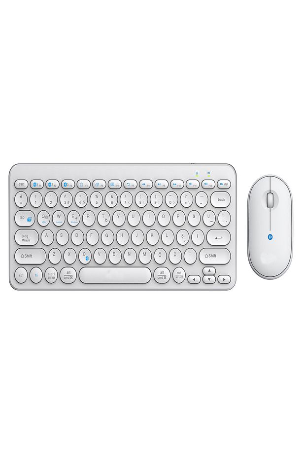 MK-117 Bluetoothlu Kablosuz Klavye Mouse Seti Türkçe Q Klavye Sessiz - 1