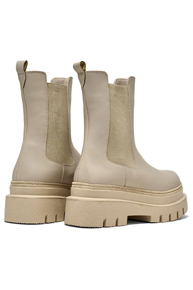 Damskie beżowe buty z wygodnym krojem, elastyczną podeszwą i grubym podeszwą - 3