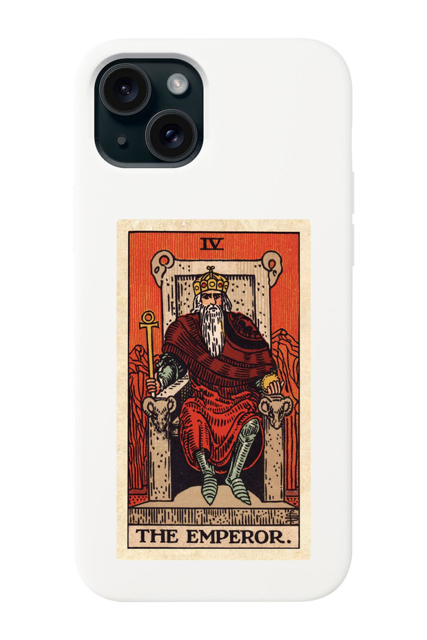 iPhone 15 Plus Compatible Emperor Tarot Patterned Launch Phone Case - 1