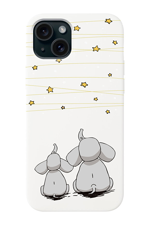 iPhone 15 Plus Compatible Starry Elephants Patterned Launch Phone Case - 1