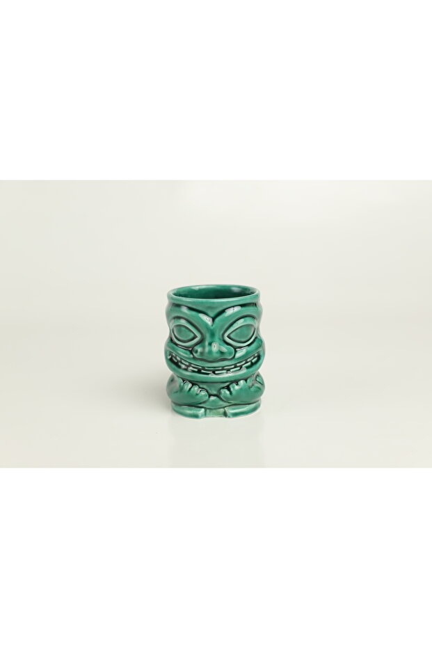 Tiki Cocktail and Soft Drink with Handle 350 ml Green Mug B5 - 2