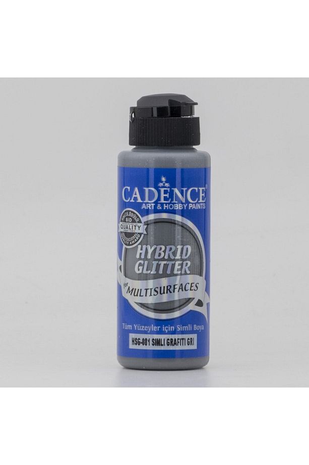 Simli Gümüş Grafiti Gri Hybrid Glitter Multisurface Akrilik Boya Hsg-081 Grafiti Gri 120ml - 1