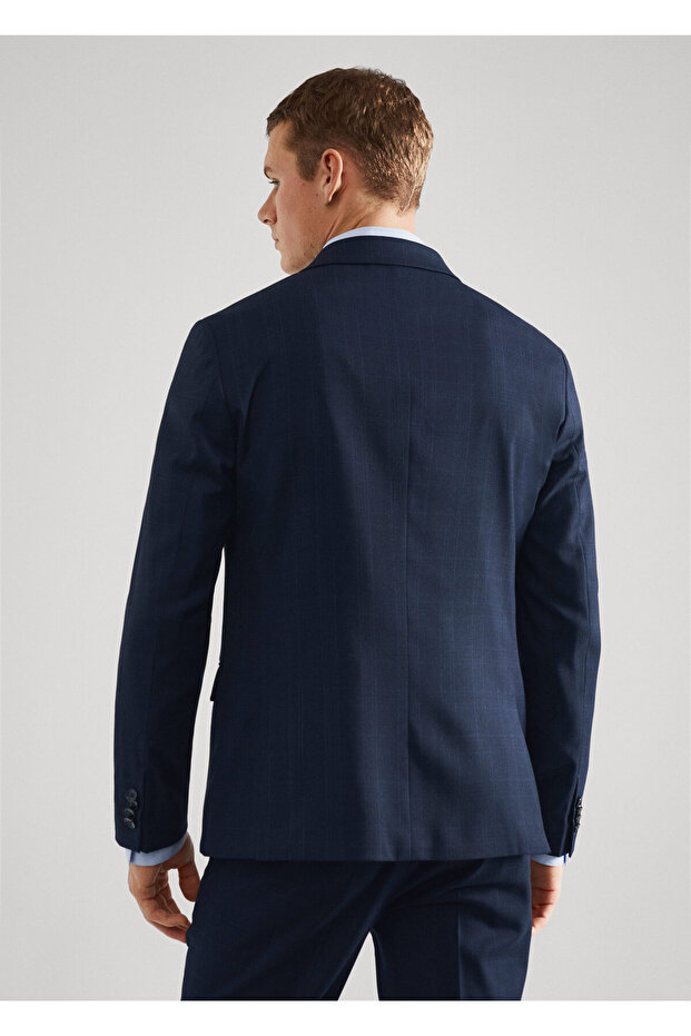 Erkek Parlak Mavi Ceket - 9