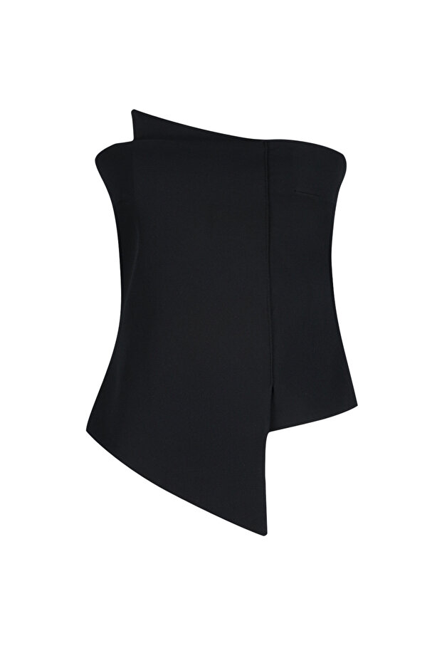 Siyah Vücuda Oturan Dokuma Bluz TPRSS24BZ00008 - 8