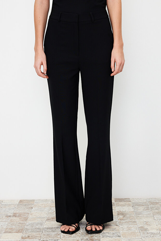 Siyah Bootcut/Çizme Paça Dokuma Pantolon TWOSS24PL00024 - 5