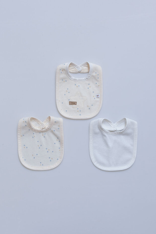 Waffle Boy Beige Baby Bib