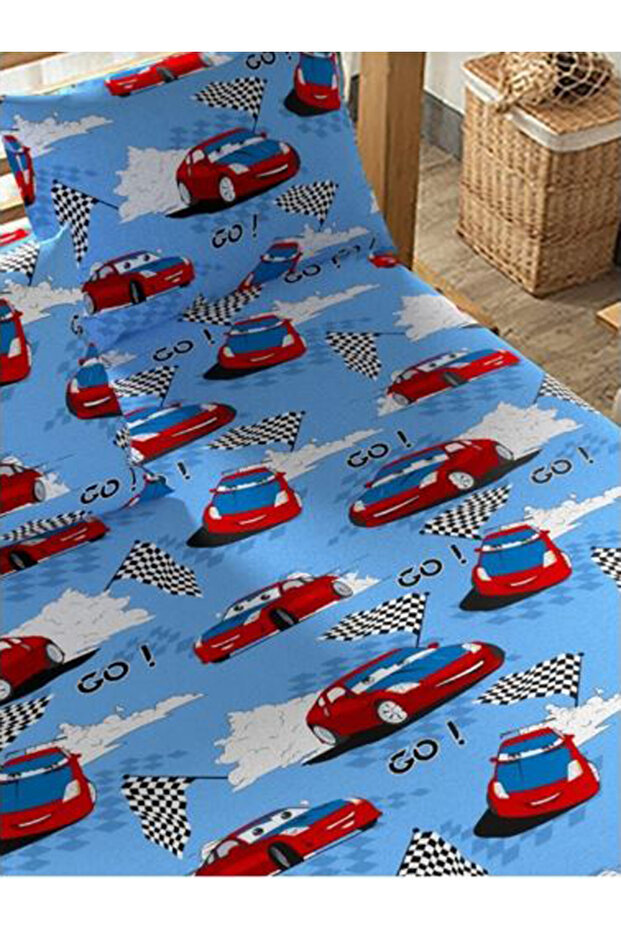 Single Fitted Sheet Set Car Pattern 100*200 - 2