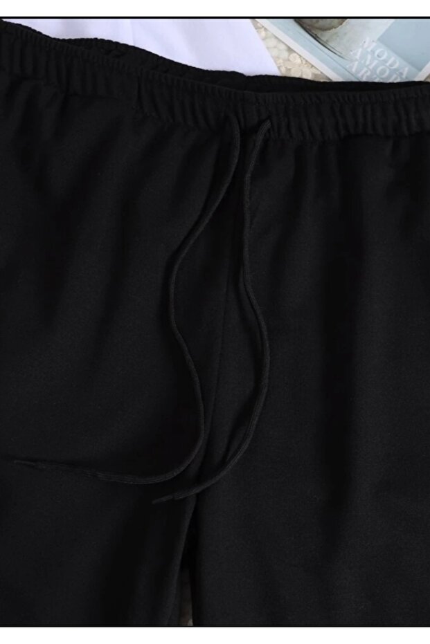 Unisex Basic Black Sweatpants - 3