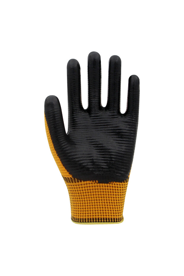 PN Zebra Polyester Örme Nitril Eldiven Turuncu 12 Çift - 3