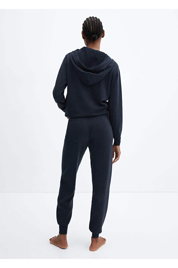 Pamuklu Ve Keten Jogger Pijama Pantolonu - 4