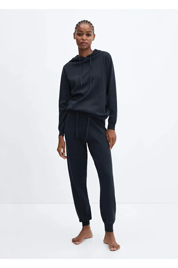 Pamuklu Ve Keten Jogger Pijama Pantolonu - 2