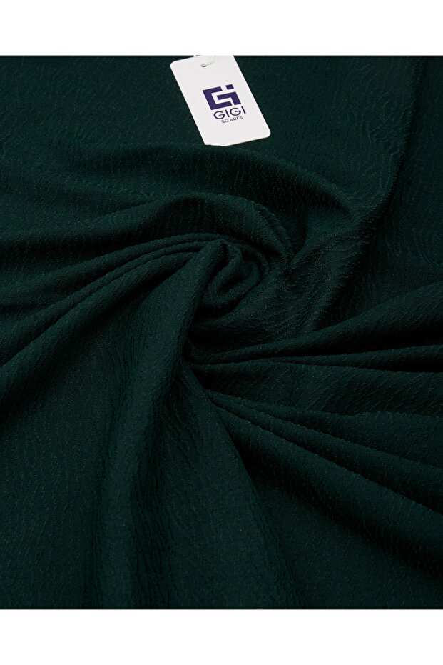 Jacquard Tree Bark Cotton Shawl - Emerald -