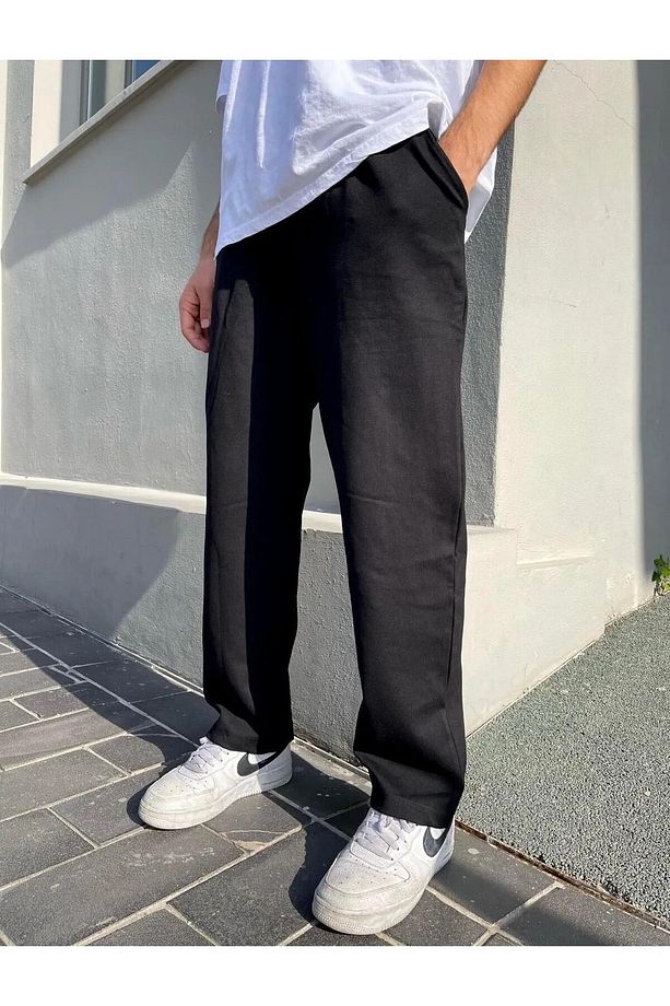 Oversize Düz Paça Unisex Eşofman Alt - 2