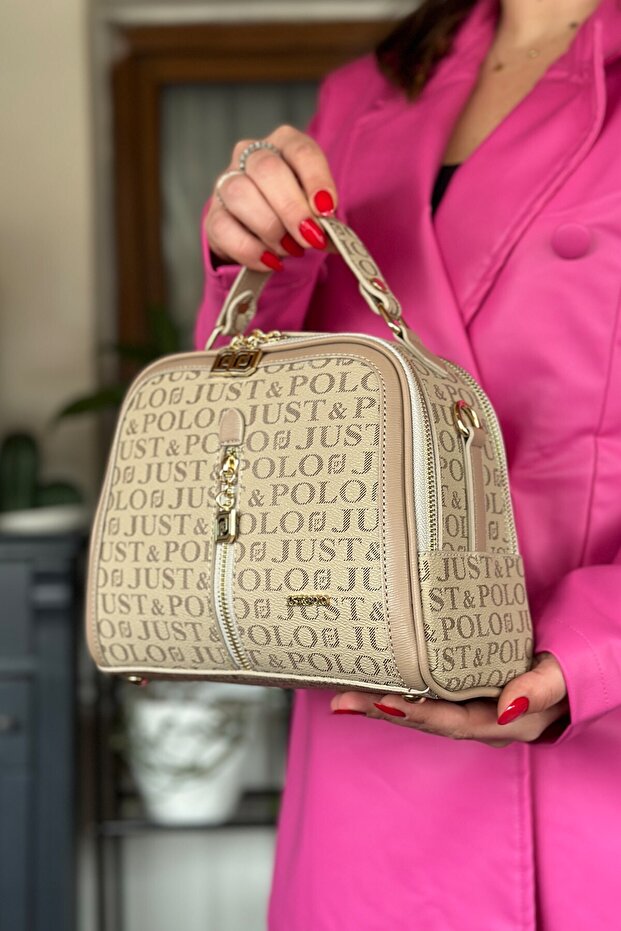Medium Size Women's Shoulder Bag Suitable for Daily Use 2057 Sand