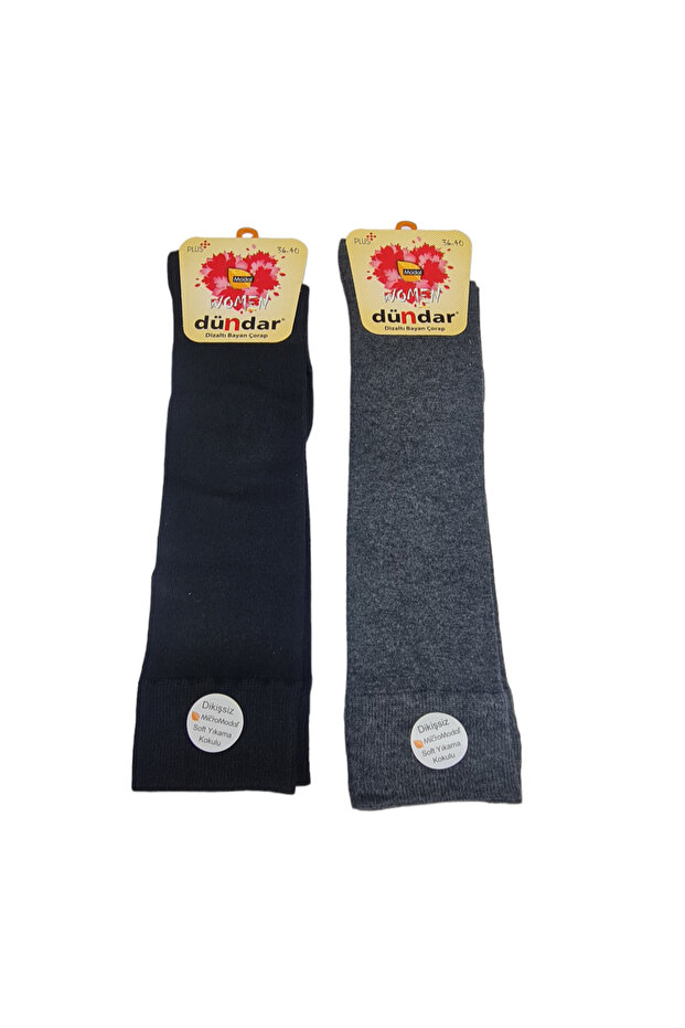 Women's Knee Length 2 Pieces Cotton Long Socks