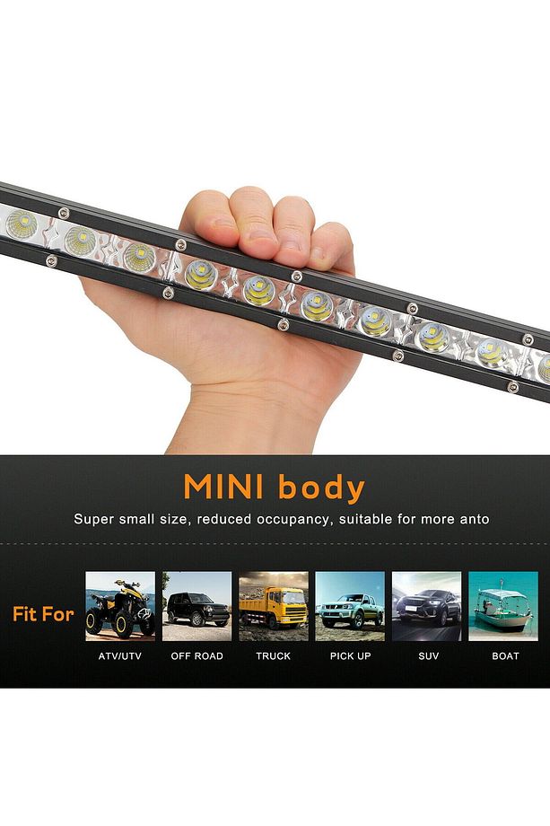 72W 24 Led Tek Sıra Off Road Yayıcı Gündüz Farı Lambası Projektör - 2