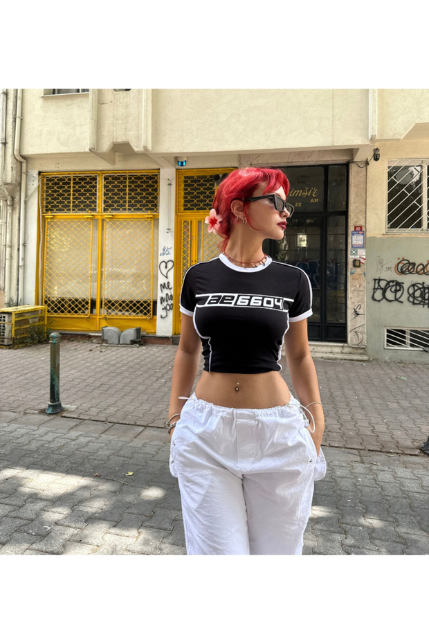 Y2k Black Crop Top - 2