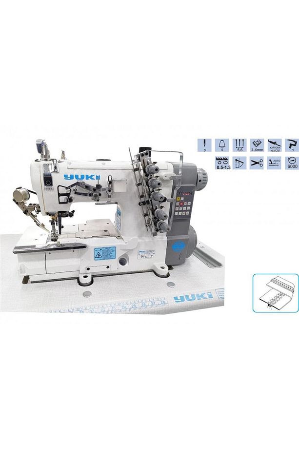 YUKİ YK-500T-7UT Etek Reçme Makinesi İplik Kesicili Elektrikli - 1