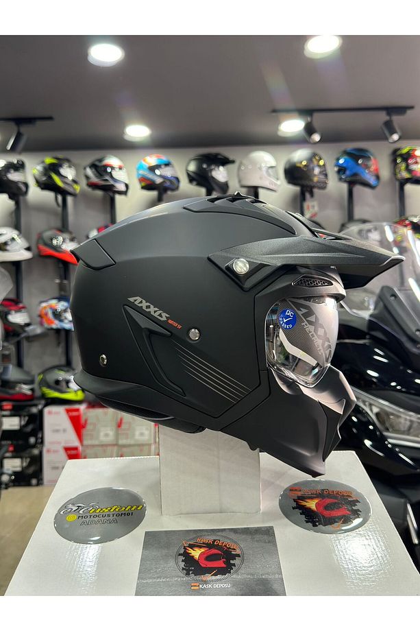 AXXIS Hunter SV Solid A1 Çift Vizörlü Çene Çıkabilen Kask - 4