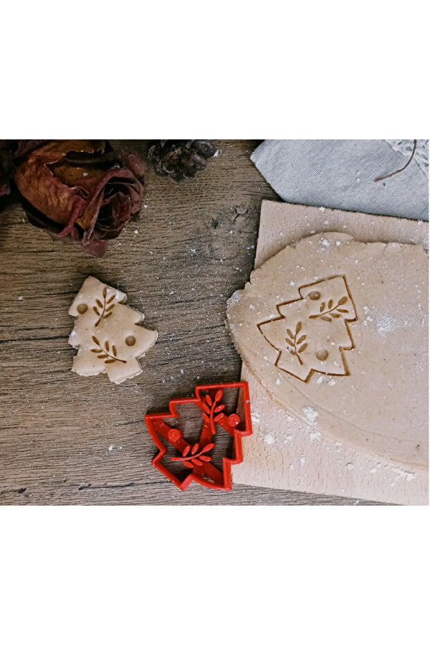 قالب كوكيز من خشب الخشب مزين بالزهور - 1