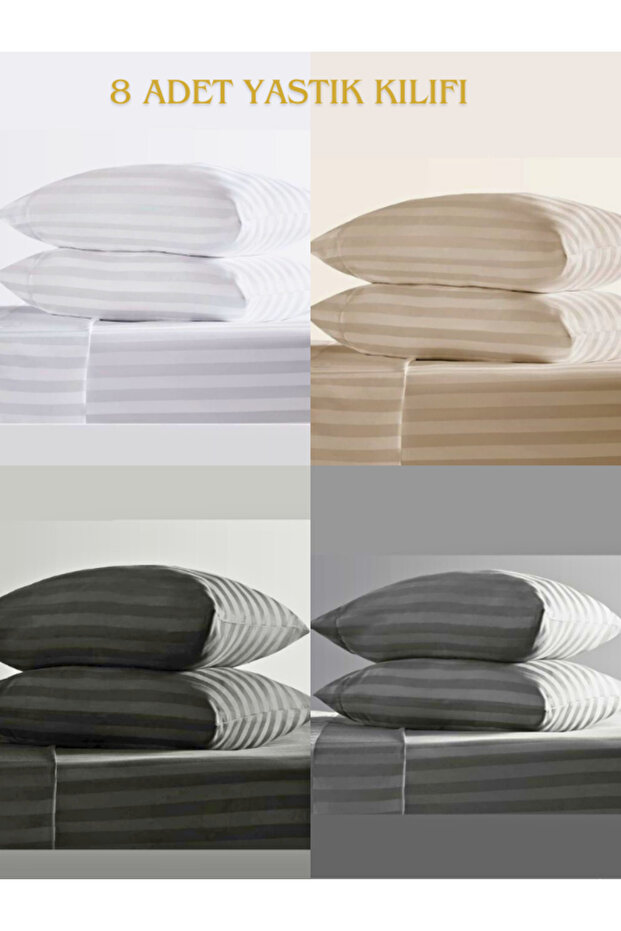 8-Piece Pillowcase Cotton Satin Hotel Pillowcase Line 93 Wire White Satin Luxury Hotel 50x70