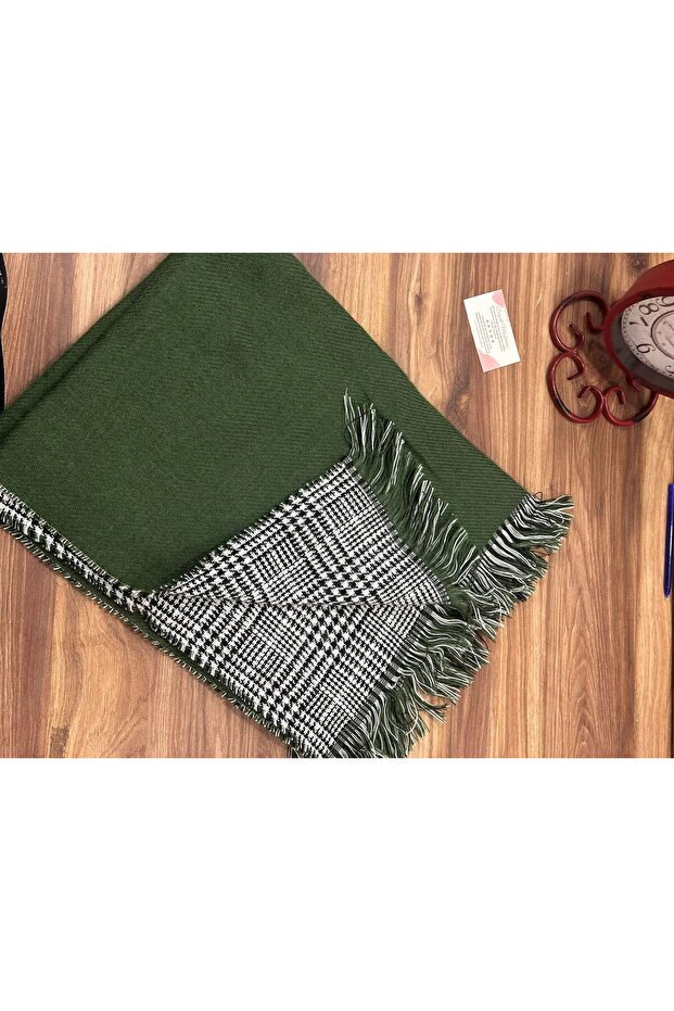 Bagadepo Double Sided Plaid Scarf Shawl-shoulder Shawl Green