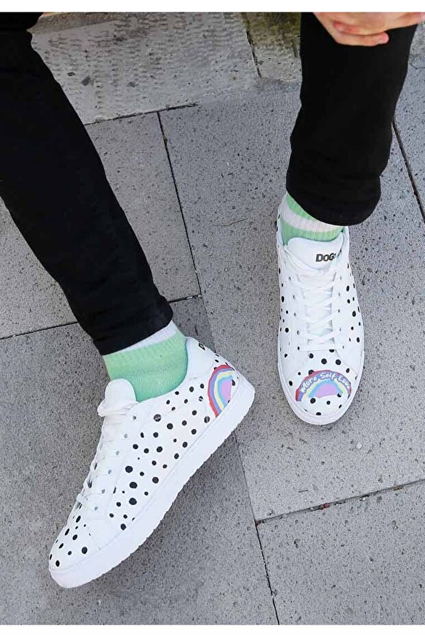 Men's Vegan Leather White Casual Sneakers - More Self Love Design