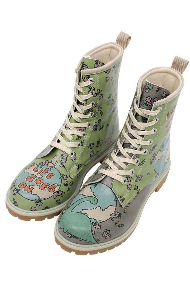 Women's Vegan Leather Multicolored Long Boots - Life Goes On Design