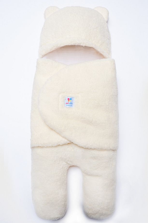 Ayıcık Tasarımlı Peluş Müslin Astarlı Kundak - 1