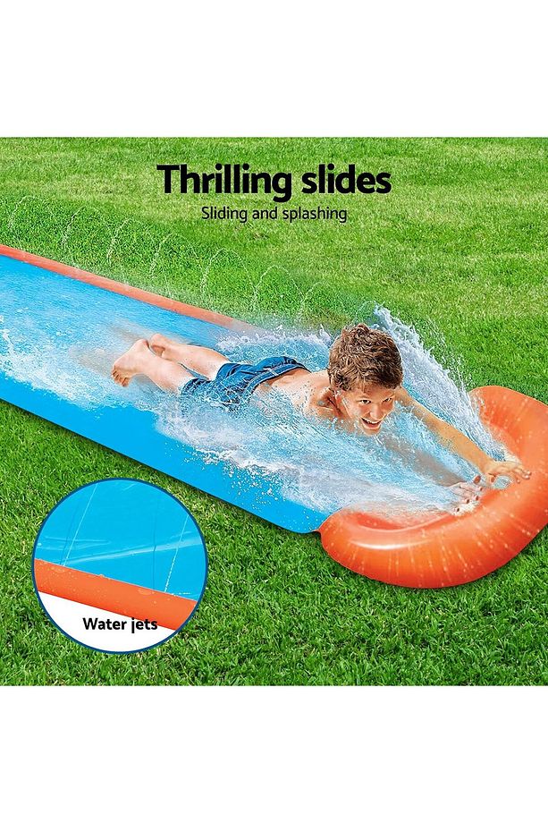 H20go Single Water Slide, 4,88 M Şişirilebilir Slip And Slide With Built-ın Sprinklers - 2