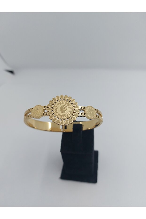 Çeyrek Altınlı Kalın Çelik Kelepçe - 4