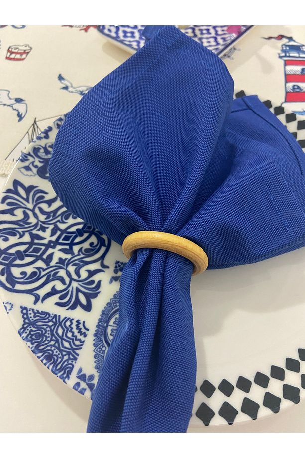 Dertsiz Kumaş Servis Peçetesi 6'lı Set Koyu Saks Mavi - 3