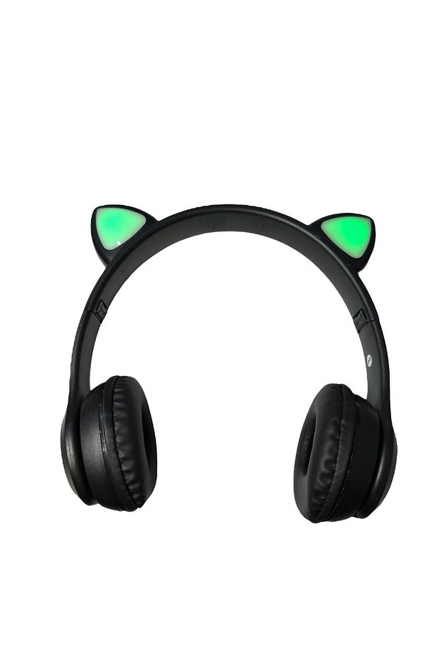 BLUETOOTH 5.0 KATLANABİLİR KULAK ÜSTÜ KABLOSUZ IŞIKLI LEDLİ KEDİLİ KULAKLIk - 1